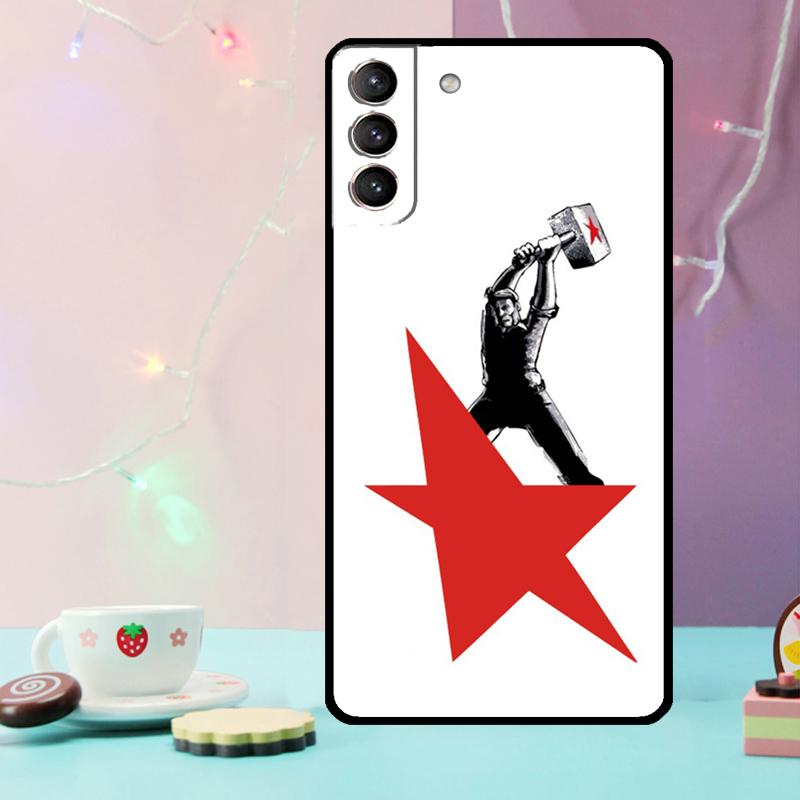 Red Soviet Union USSR Flag Phone Case For Samsung Galaxy S25 Ultra S20 S21 S22 S23 S24 Ultra Plus S9 S10 S25 FE Cover
