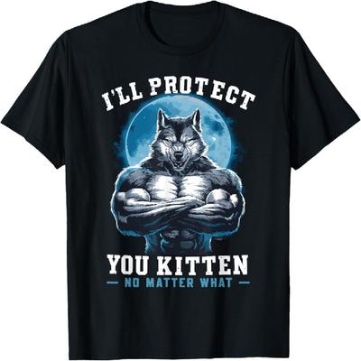 Je te protégerai Chaton Quoi Qu'il Arrive T-shirt Loup Alpha