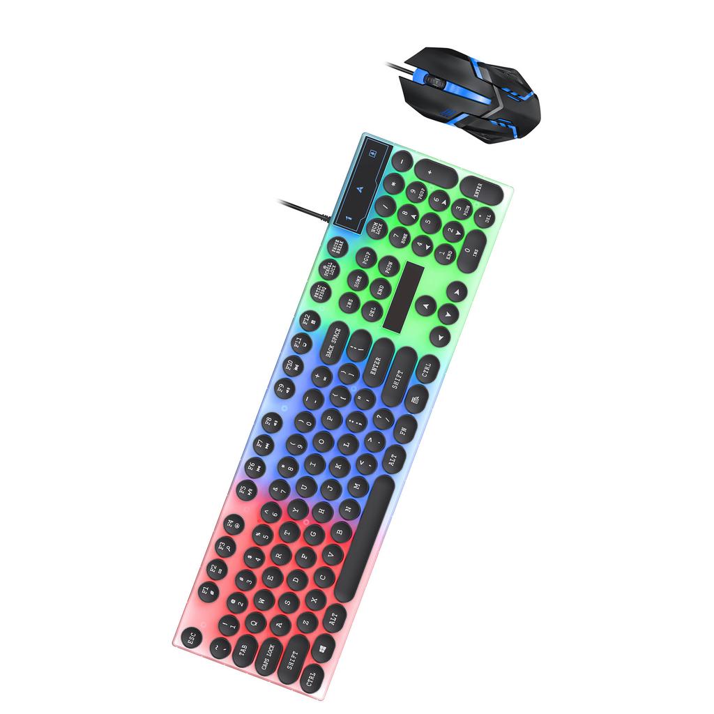 Colorful LED Backlit Keyboard and Mouse Combo Gaming Wired Keyboard USB Keyboards with Gaming Mouse