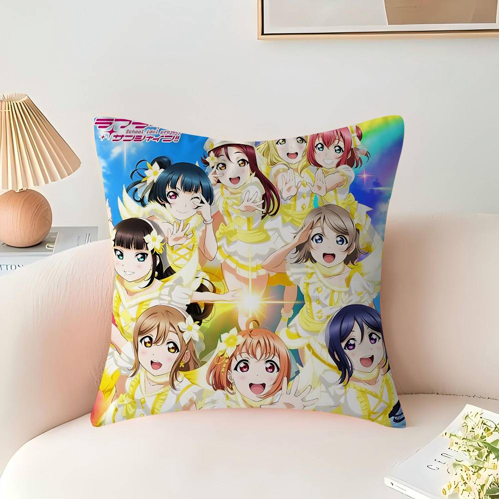 Anime L-Love Live S-Sunshine Cushion Cover Car Throw Pillow Case For Sofa Car Christmas Gift 40x40cm 45x45cm