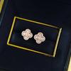 Jewelry Pure Light Luxury Four-Leaf Clover Earrings Daily Temperament