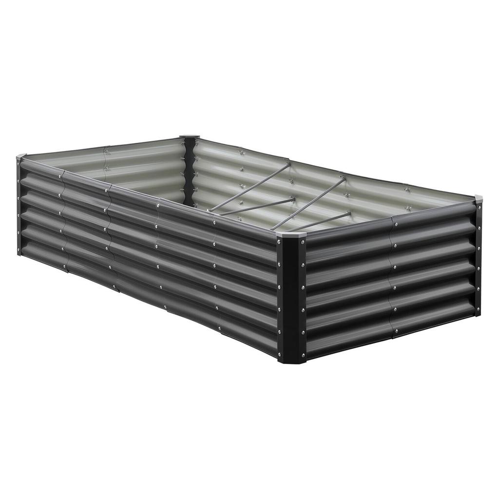 Metal Raised Garden Bed, 1.8 X 0.9 X 0.4 M Outdoor Galvanized Planter Garden Box, Open Bottom Design, Large Planter Raised Bed for Growing Vegetables,