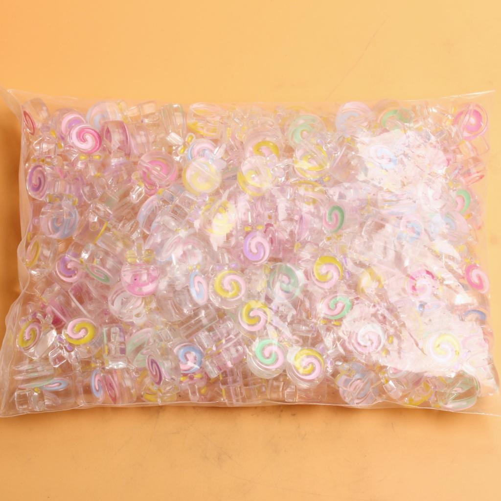 200pcs Lollipop Drip Oil Acrylic Loose Beads Hair Accessories Bracelet Beaded DIY Handmade Head Rope Material Mobile Phone Chain