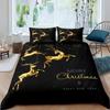 Teal Deer Duvet Cover Set Deer Antlers Bedding Sets Butterfly Safari Animals Comforter Cover Elk Wildlife Christmas Quilt Cover