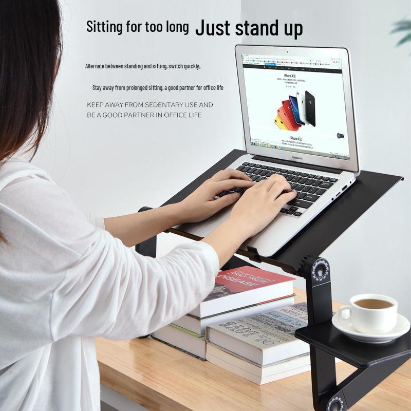 Adjustable Foldable Laptop Stand with Heat Dissipation for Bedside Use