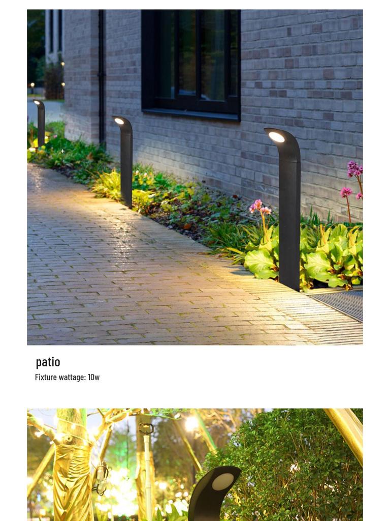 Outdoor Waterproof Solar Aluminum Lawn Lights for Gardens, Parks, and Courtyards