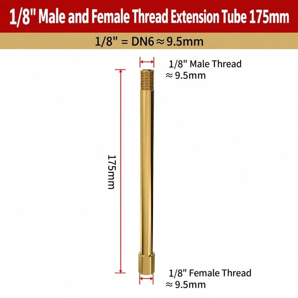 1/8" 1/4" Messing Verlängerungsnippel 50mm-200mm Außengewinde Innengewinde Fitting Für Wasserleitungen