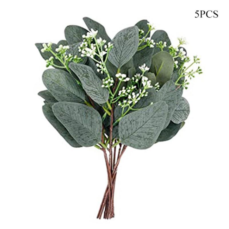 Artificial Mixed Eucalyptus Willow Leaves Stems DIY Bouquets Floral Faux Eucalyptus Garland Arrangement Home Wall Decor Wedding