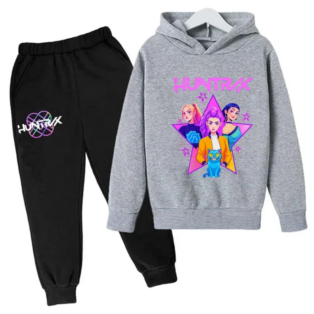 Kpop Dämonenjäger Pullover Sweatshirt Trainingsanzug Cartoon Mädchen Junge Kinder Kleidung Film Koreanischer Stil Sets