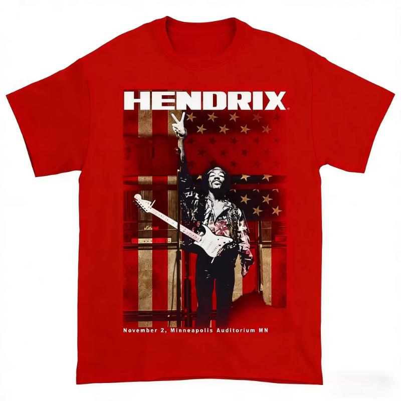 Singer Jimi Hendrix Unisex Tshirt Minneapolis Auditorium Album Graphic Women Unisex Hip Hop Y2k Fashion Shirt 2026 Summer Fashion