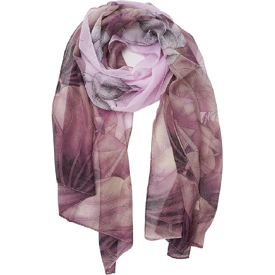 TWÓJ UŚMIECH Damski/Kobiecy Lekki Szal Szal z Mieszanki z Nadrukiem Kwiatowym/Jednokolorowy Na Sezon Wiosenno-Letni