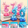 Star Print Birthday Party Number Balloon Blue Pink Number Zoo Theme Decoration  Graduation
