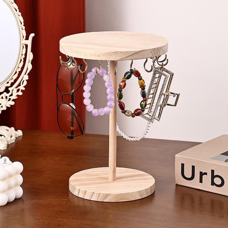 Walnut Jewelry Rack: Stylish Display Stand for Necklaces and Pendants