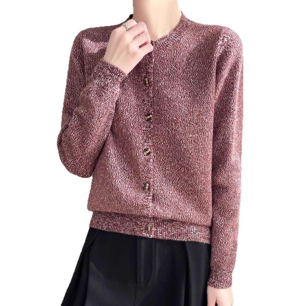 Veelzijdig gebreid damesvest met bloemen: Ronde Hals Lente Laag