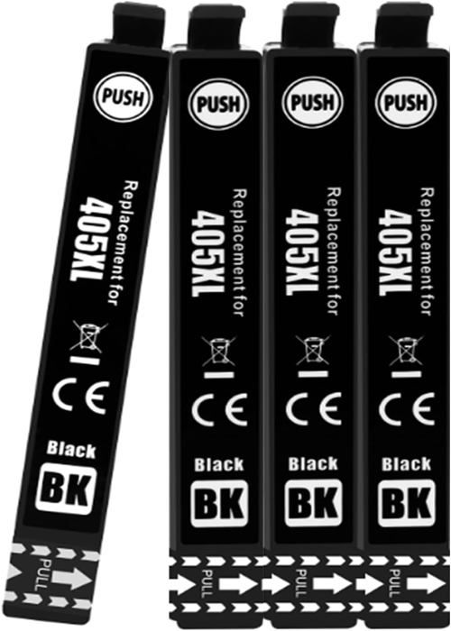 Cartouche d'encre 405XL - 1001 PILES BATTERIES - Compatible Epson - Pack de 4 - Noir - 1100 pages