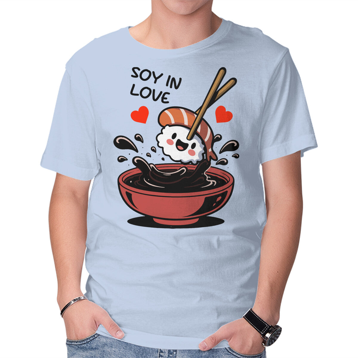 Unisex Crew Neck T-Shirt Soy In Love Graphic Short Sleeve Casual Tee XL