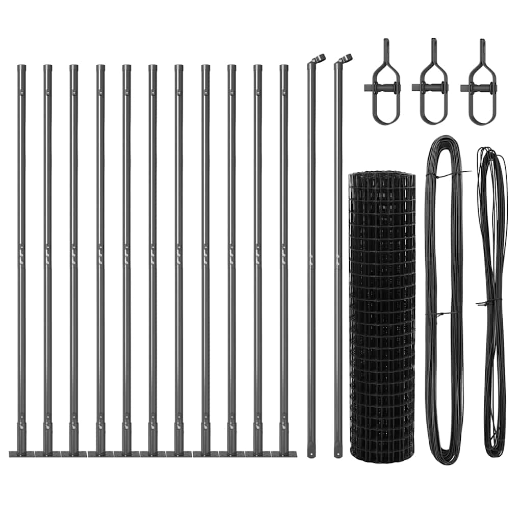 Welded Wire Fence with Concrete Foundation 25 x 1 m (W x H)