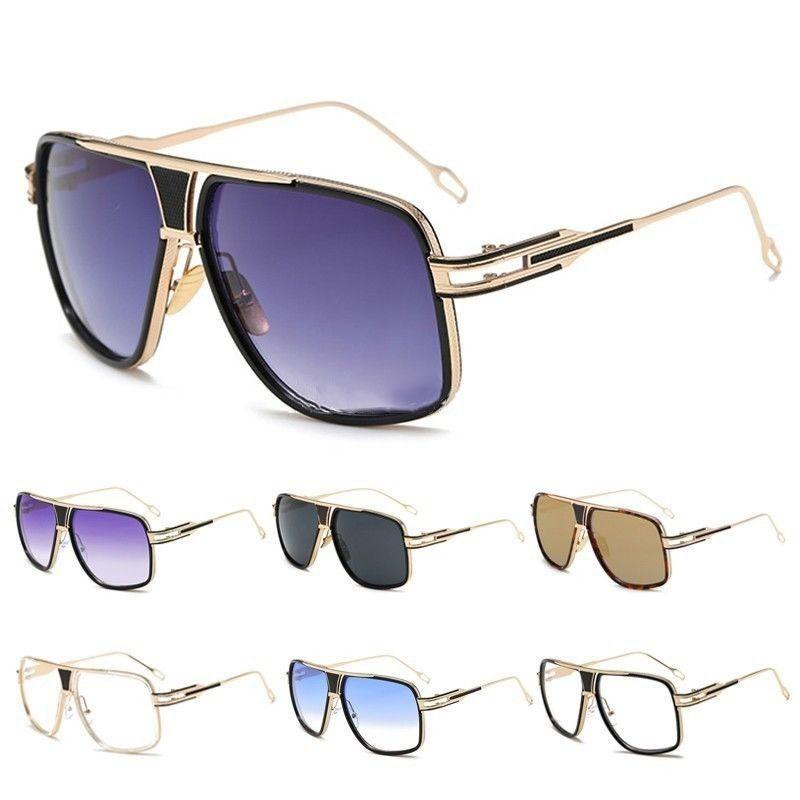 Square Top Flat Retro Vintage Big Oversized Aviator Sunglasses Mens Womens Usa