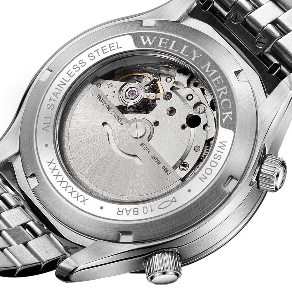 Herrenuhr mit Weltzeitfunktion, 100M Wasserdichtigkeit, Schlicht, Stilvoll, Beliebt und Formell - WM057 - Silber Schwarz