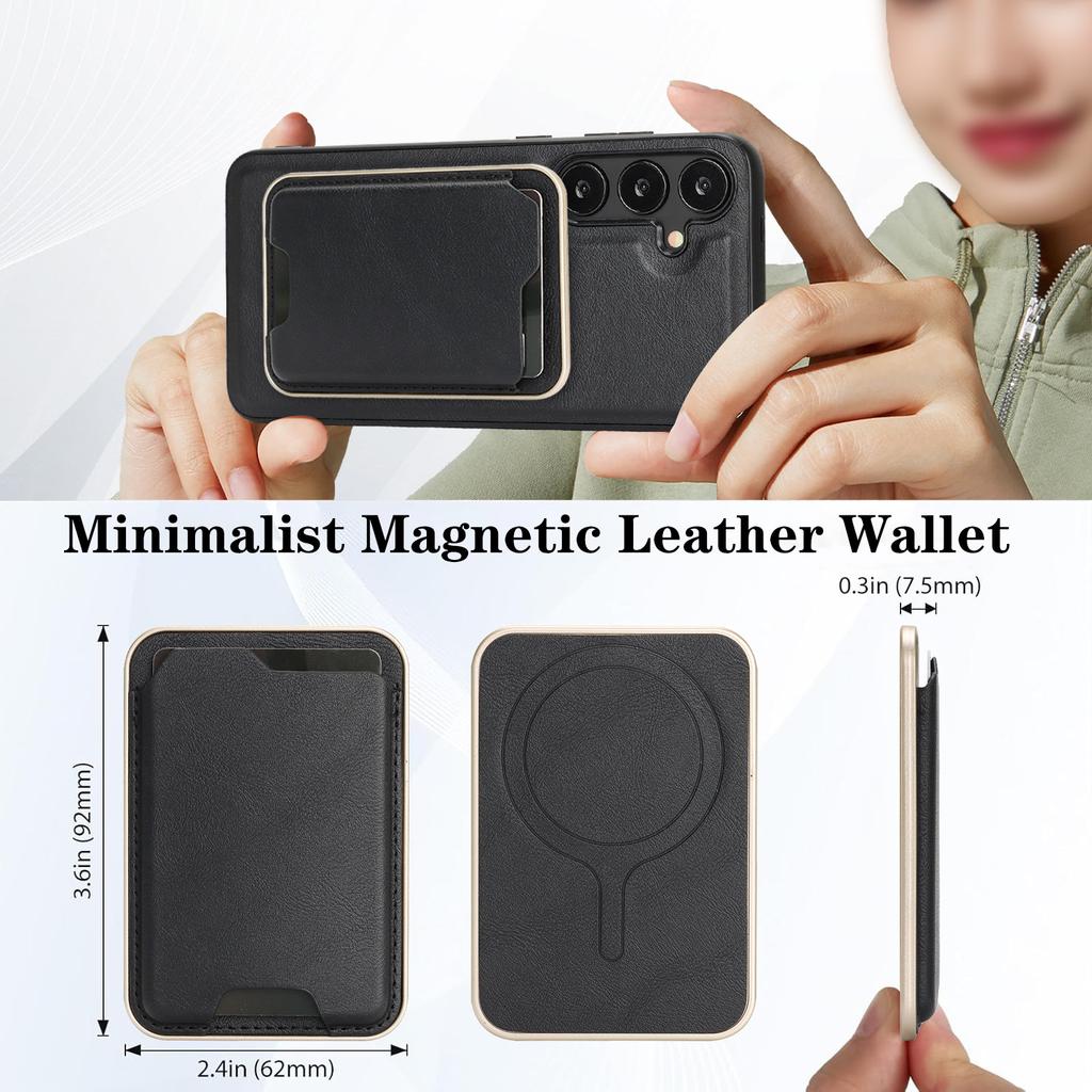 Ultra-thin Magnetic Card Holder Case for Samsung Galaxy A56 5G/A55/A54/A53/A52/A16/A15/A14 Wireless Charging Leather Phone Cover