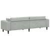 Sofa Light Grey 250 X 77 X 76 Cm Velvet