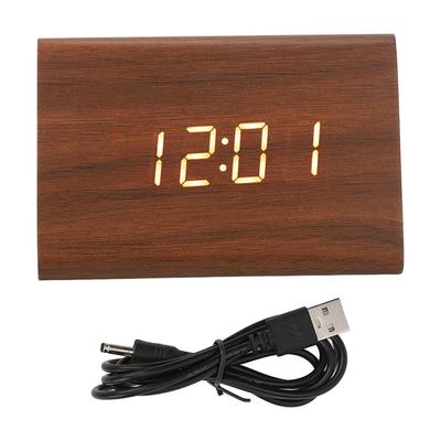 Holz Digitaler Wecker Dreieck Modern Schlichtes Design Tragbarer Holz LED Wecker für Zuhause Büro