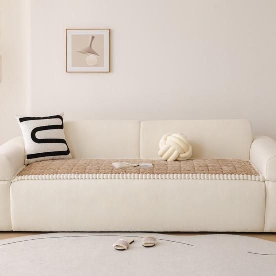 Sofa Cushion Cover Thickened Plush Couch Covers Pet Friendly Soft Slipcover Protector for Living Room Bedroom