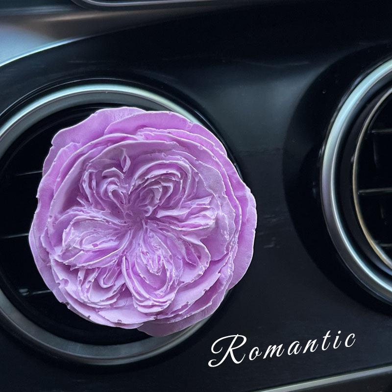 Rose Car Air Freshener Vent Clip - Luxury Deodorizing Diffuser Stone Ornament