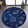 Galaxy Solar System Round Rugs Space Cosmic Rocket Kids Carpet Classroom Nursery Alphabet Mat Non Slip Washable Rug for Bedroom
