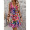 Printed Fashionable Casual Elegant Breathable Round Neck Vest Dress New Style Women's Casual Skirt Vacation Women's Sleeveless Midi Dress