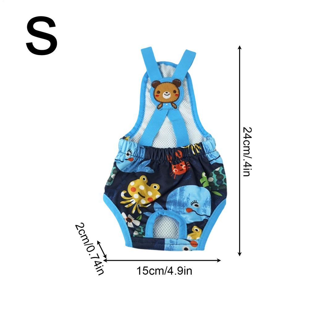 Dog Wraps Cartoon Print Pet Dog Shorts Diaper Sanitary Physiological Pants Washable Female Short Panties Menstruation Underwear темно-синий