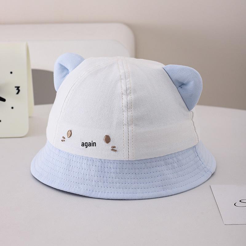 

Korean Style Baby Animal Bucket Hat for Spring/Autumn - Cute, Sun-Protective, Trendy Design for Boys and Girls 50cm (1-3 years) синій