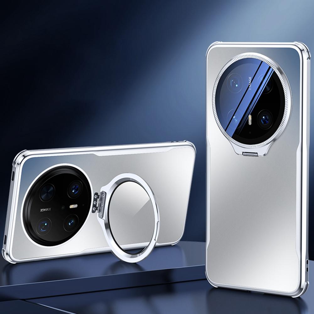 

For Huawei Mate 70 Pro+/70 Pro Phone Case Shockproof TPU PC Back Cover with Lens Kickstand Grey