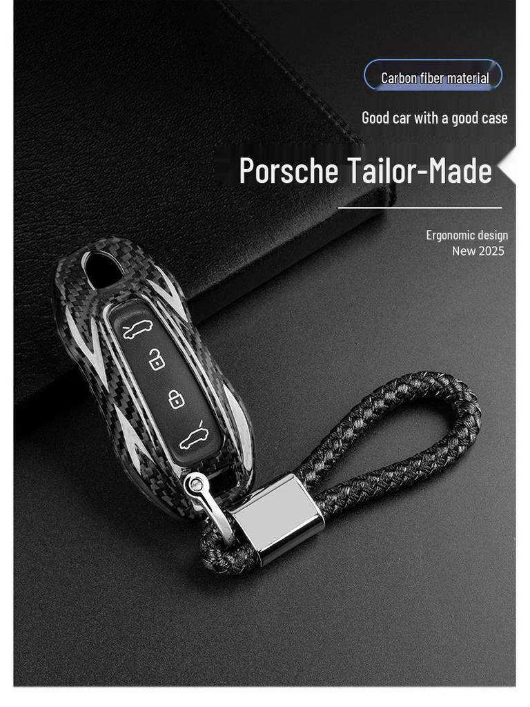 T-Carbon Kohlefaser Schlüsselhülle für Porsche Macan EV Schlüsselgehäuse