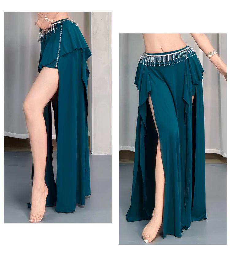 New Style Belly Dance Practice Skirt - Beginner Slimming Slit Long Skirt for Women