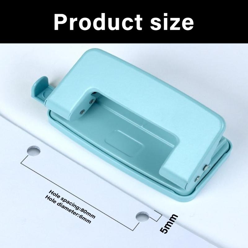 2-Hole Paper Puncher Plastic Punching Machine Portable Paper Punch Manual Puncher Office School Supplies for Student