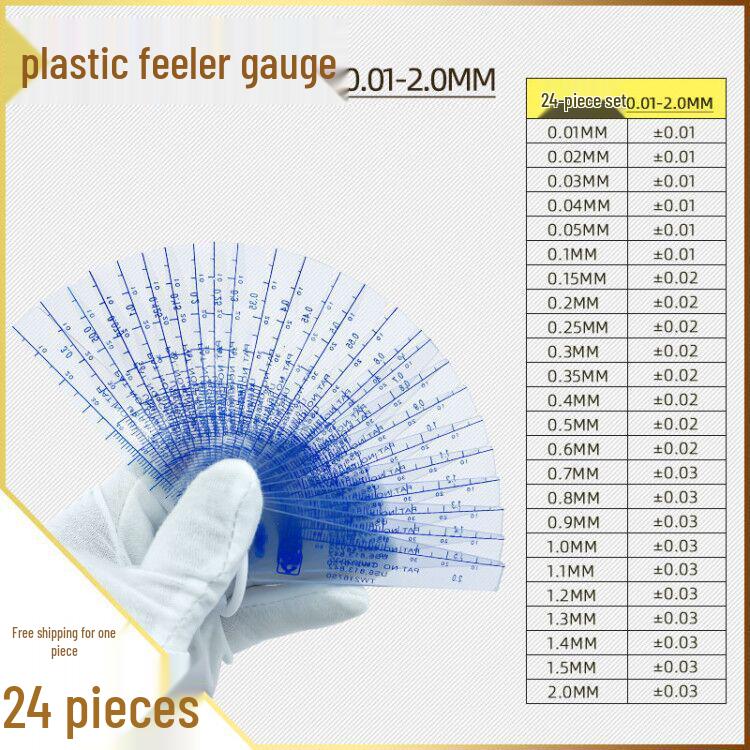 Plastic Feeler Gauge Set: 0.02-1.0mm & 0.05-1.5mm Thickness and Gap Shims.