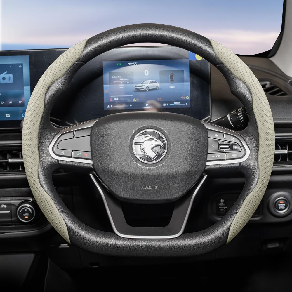 Geeignet für Proton Atmungsaktive Leder-Lenkradabdeckung mit segmentiertem Schnellverschluss-Design, Rutschfest und Langlebig, für Modelle