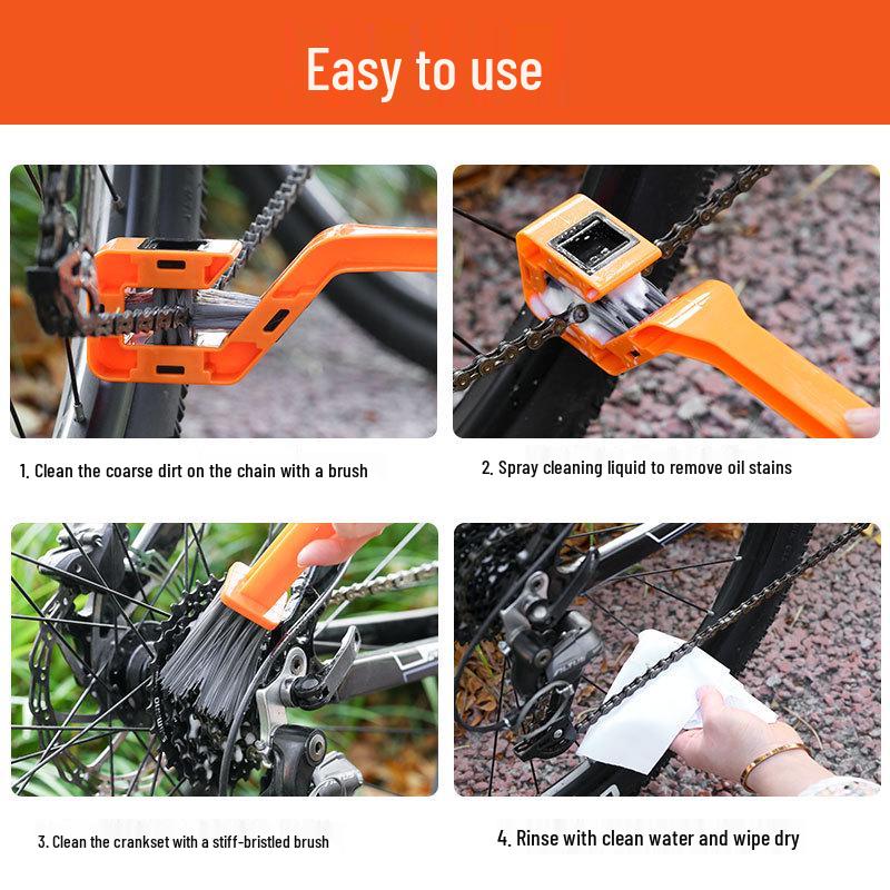 Jiu Yue Bike & Motorcycle Chain Cleaning Kit with Crankset and Bristle Brush