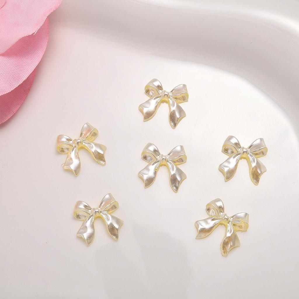 3D Pink Ribbon Bow Nail Accessories - Handmade DIY Wearable