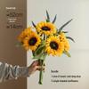Sunflower Silk Flower Arrangement: Artificial Dried Flowers for Living Room, Dining Table, and Photo Props