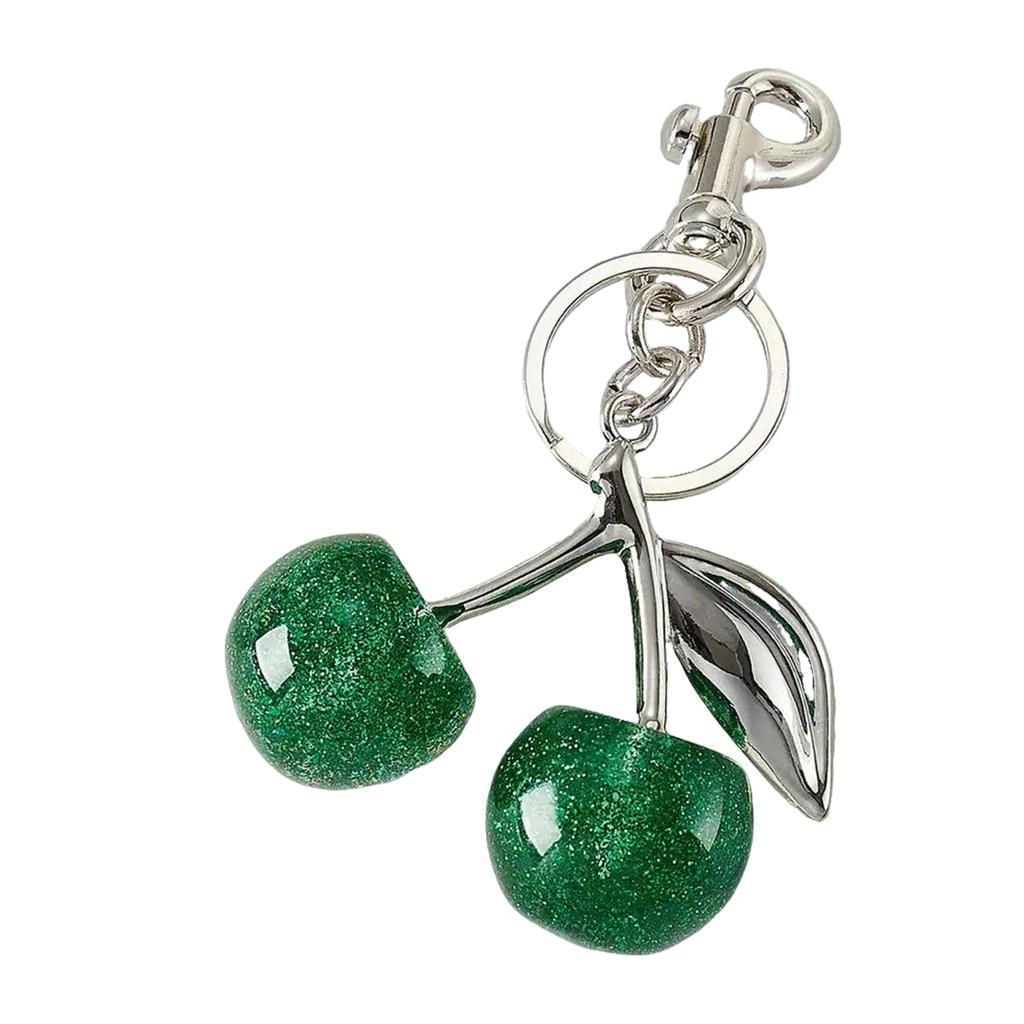 Cherry Resin Alloy Keychain Handmade Fruit Charm for Bags and Keys Fashion Handbag Accessories Jewelry for Wallet