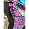 Sexy Flowers Printed Ruffled Frilled Bikini Women Swimwear Female Swimsuit Two-pieces Bikini Set Bather Bathing Suit Swim