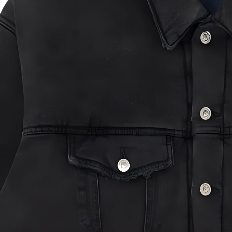 Balenciaga Denim Jacket Loose Fit Men's Black 681689TIWA21440