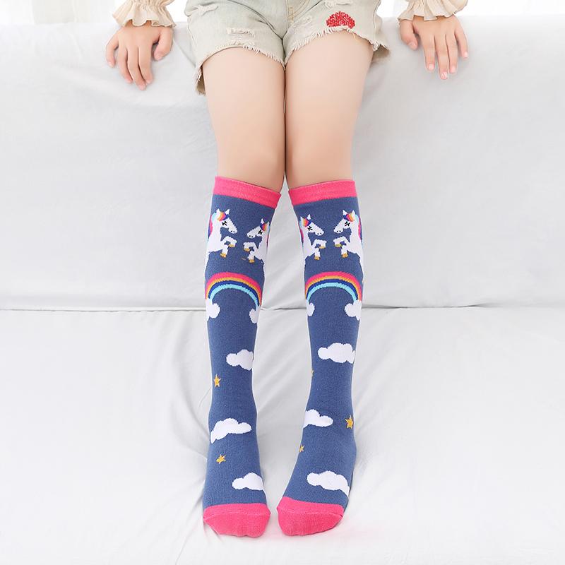 Infant Girls Warmer Ankle Lovely Cartoon Over Knee Socks for Baby Girls Unicorn Knee Long High Toddler Child Colorful Socks