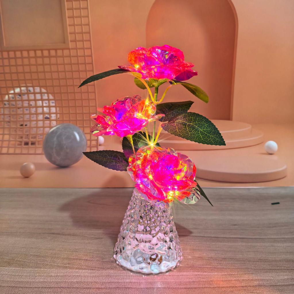 Cross-border Rose Bouquet Night Light Gift for Valentine's, Teacher's, Mother's Day, Christmas
