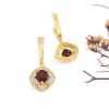 Light Luxury Natural Garnet Gemstone Jewelry Set S925 Silver Pendant Necklace Earring Fine Jewelry Women's Anniversary Gifts