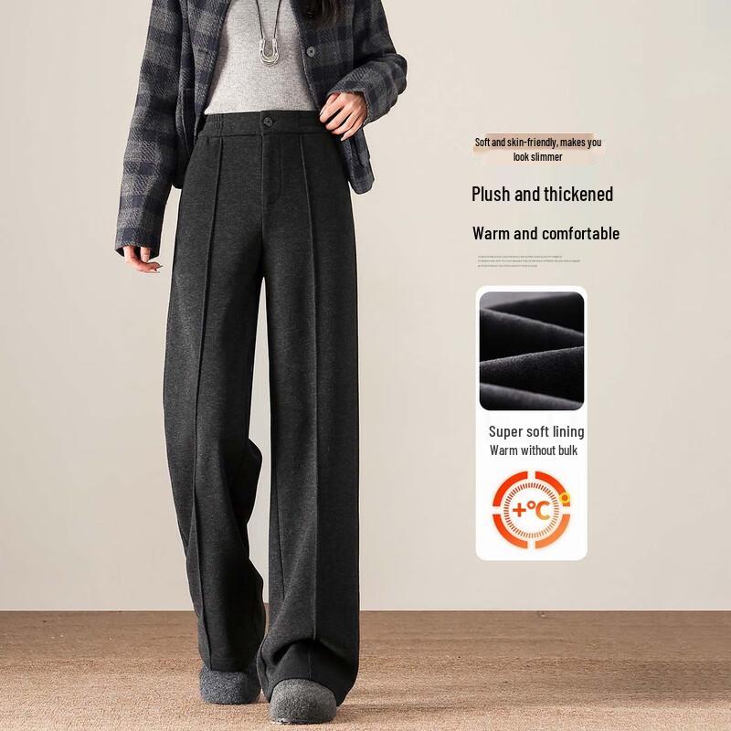 

Women s Winter Fleece-Lined Straight-Leg Casual Trousers L