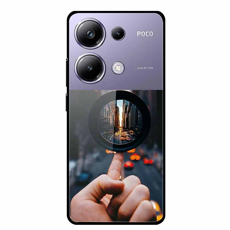 Painting Cover For Poco M6 Pro GlassTempered Glass Case Hard Back Shield for Xiaomi Poco M 6 Pro 6.67" Colourful Phone Fundas