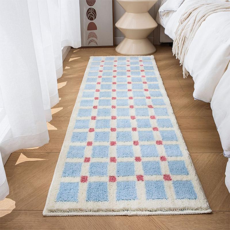 

ins Fresh Imitation Cashmere Rug Insulation Easy To Care Bedroom Bed Blanket Cloakroom Carpet Bathroom Door Mat Home Decor 50x160cm 20x63inch